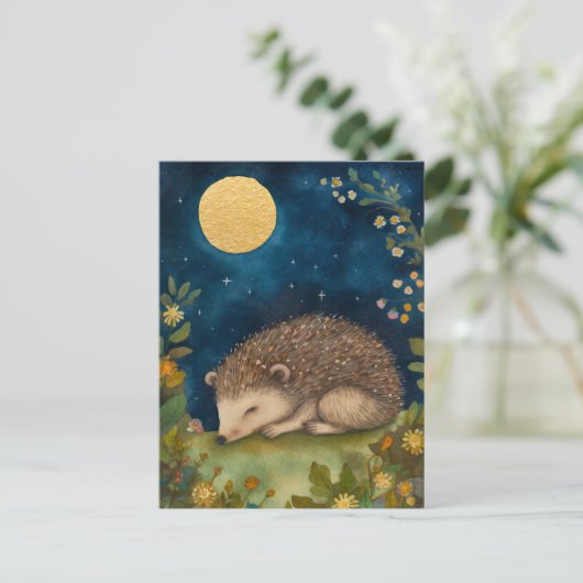 Carte postale Little Hedghog couchage (Debout devant)