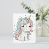 Carte Postale Little Kawaii Unicorn (Debout devant)
