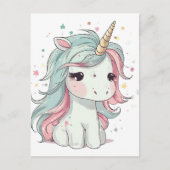 Carte Postale Little Kawaii Unicorn (Devant)