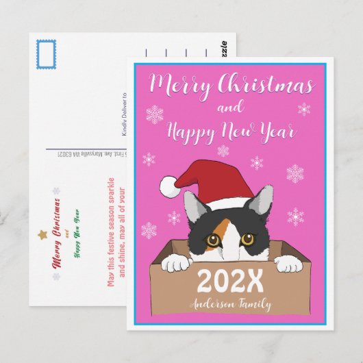 Carte postale Little Kitty Christmas (Devant / Derrière)