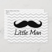 Carte Postale Little Man Mustache Chevron mignons Garçons (Devant / Derrière)