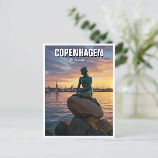 Carte Postale Little Mermaid Copenhagen Danemark Voyage (Debout devant)