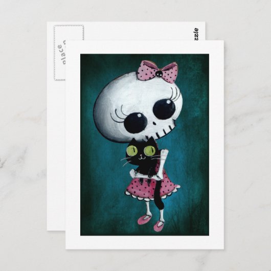 Carte Postale Little Miss Death - Halloween Beauté (Devant / Derrière)