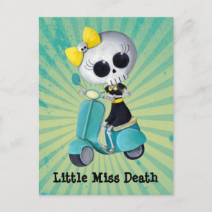 Carte Postale Little Miss Death sur scooter