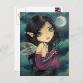 Carte Postale Little Moon Gothique Big Eye Fairy Art (Devant / Derrière)