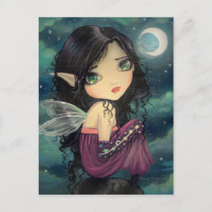 Carte Postale Little Moon Gothique Big Eye Fairy Art