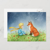 Carte postale Little Prince Fox Watercolor (Devant / Derrière)