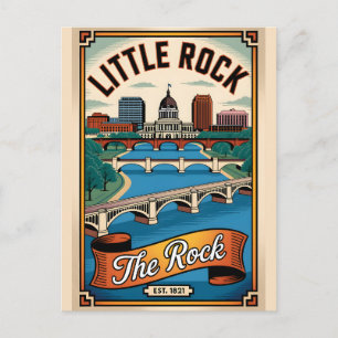 Carte Postale Little Rock Arkansas vintage Le Rock Voyage Rétro