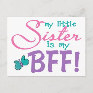 Carte Postale Little Sister BFF Butterfly