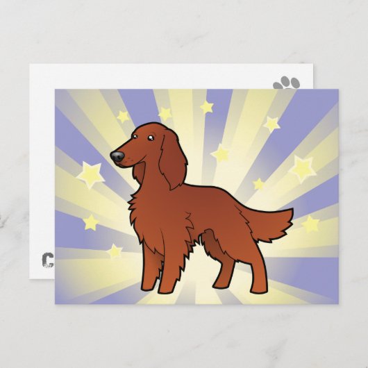 Carte Postale Little Star Irish / Anglais / Gordon / R&W Setter (Devant / Derrière)