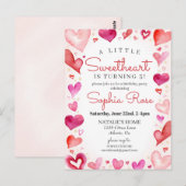 Carte Postale Little Sweetheart Février fête d'anniversaire pour (Devant / Derrière)