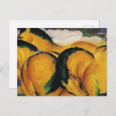 Carte Postale Little Yellow Horses 1912 par Franz Marc (Devant / Derrière)