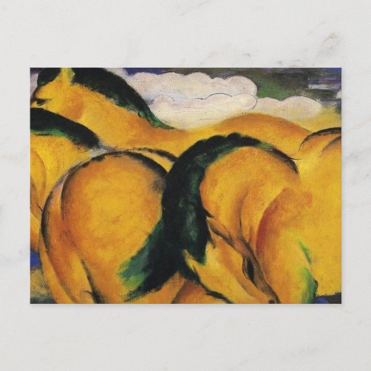 Carte Postale Little Yellow Horses 1912 par Franz Marc (Devant)