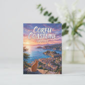Carte Postale Littoral de Corfou Grèce (Debout devant)