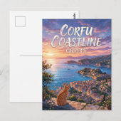 Carte Postale Littoral de Corfou Grèce (Devant / Derrière)