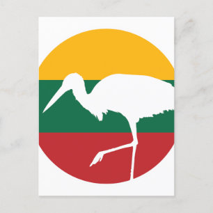 Carte Postale Lituanie Stork Drapeau animal national lituanien