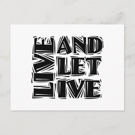 Carte Postale Live and Let Live 12 Step Recovery Slogan Citation (Devant)