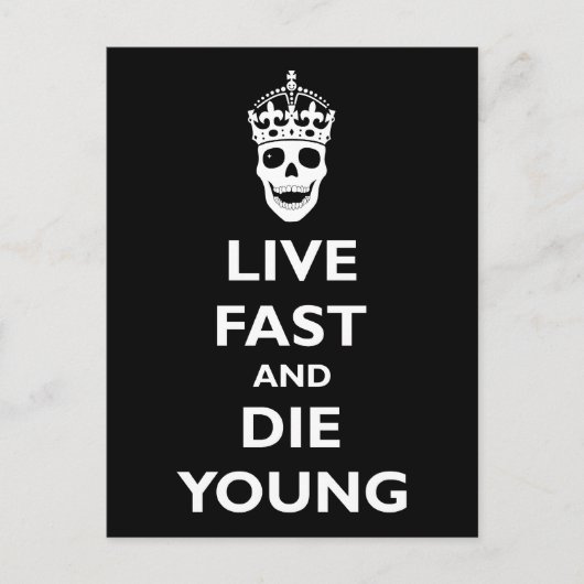 Carte Postale Live Fast & Die Young (Devant)