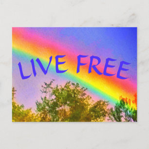 Carte postale LIVE FREE RAINBOW
