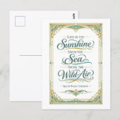 Carte Postale "Live in the Sunshine" Emerson Quotation (Devant / Derrière)