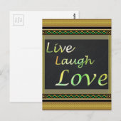 Carte Postale Live Laugh Love (Devant / Derrière)