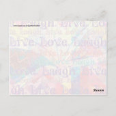 Carte Postale Live Laugh Love Abstrait Textured Plaid Motif (Dos)