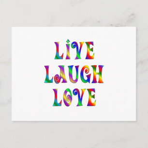 Carte Postale Live Laugh Love Colorful Words
