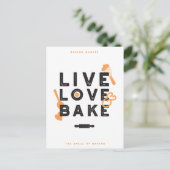 Carte Postale Live Love Bake Cute Baker Life Citations I (Debout devant)