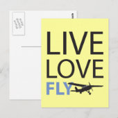 Carte Postale Live Love Fly (Devant / Derrière)