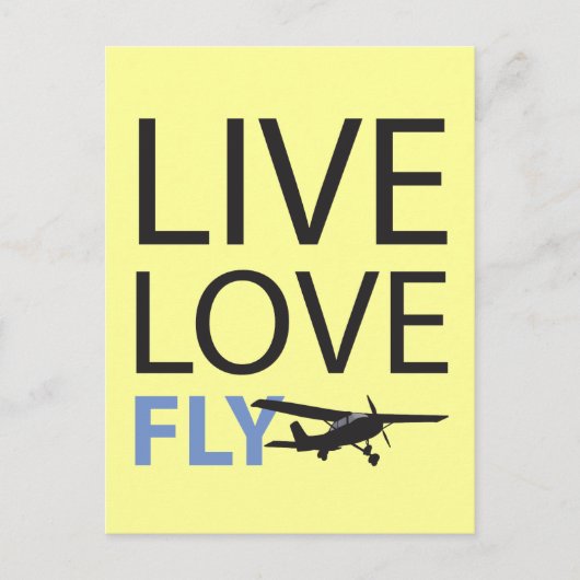Carte Postale Live Love Fly (Devant)