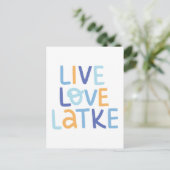 Carte Postale Live Love Latke Hanoukka Design (Debout devant)