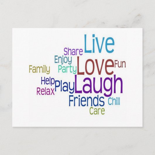Carte Postale Live Love Laugh (Devant)