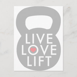 Carte Postale Live Love Lift Kettlebell