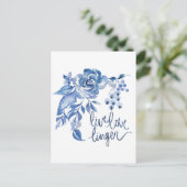 Carte Postale Live Love Linger | Floral Rose bleu (Debout devant)