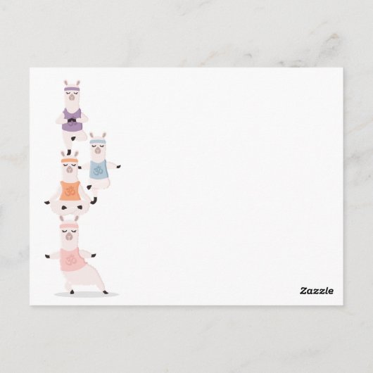 Carte Postale Live Love Llamaste | Fun Yoga Llama caractères (Dos)