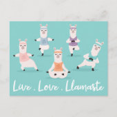 Carte Postale Live Love Llamaste | Fun Yoga Llama caractères (Devant)