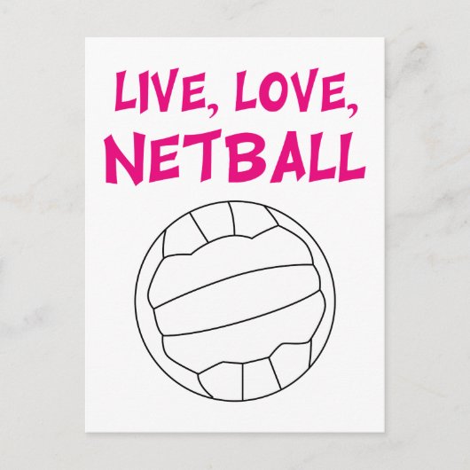 Carte Postale Live Love Netball (Devant)