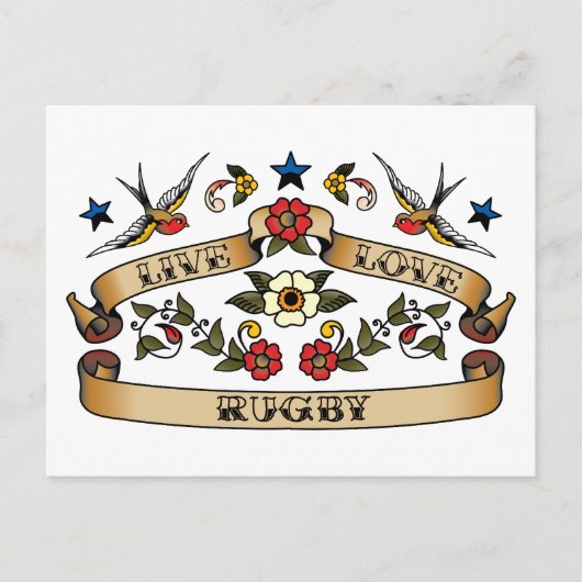 Carte Postale Live Love Rugby (Devant)