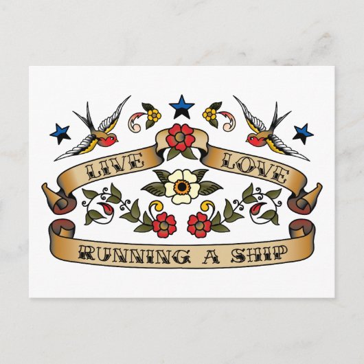 Carte Postale Live Love Runer a Ship (Devant)