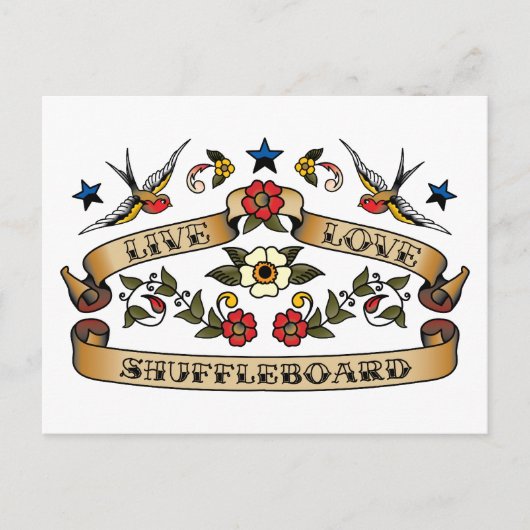 Carte Postale Live Love Shuffleboard (Devant)