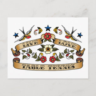 Carte Postale Live Love Table Tennis