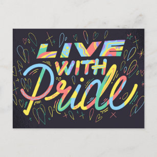 Carte Postale Live with Pride LGBTQIA