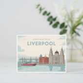 Carte postale Liverpool vintage | Salutations de (Debout devant)