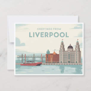 Carte postale Liverpool vintage Salutations de