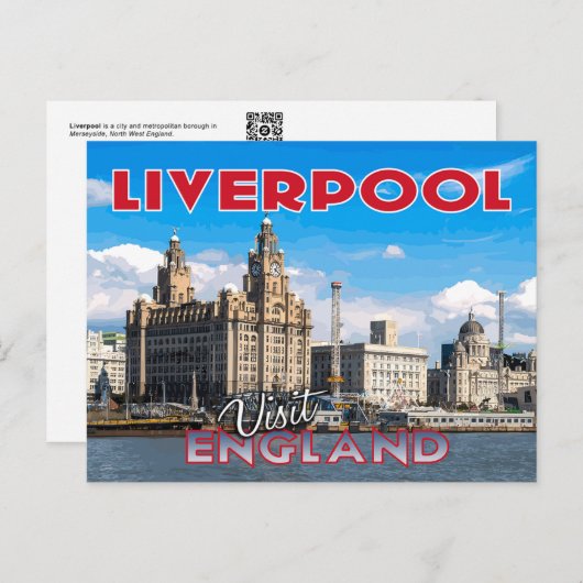 Carte Postale Liverpool, Visite Angleterre (Devant / Derrière)