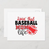 Carte Postale Livin That Baseball Mom Life (Devant / Derrière)