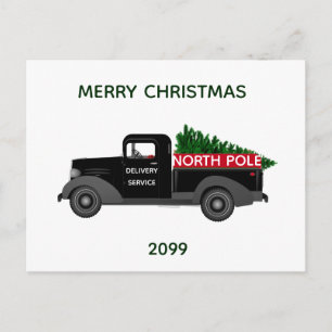 Carte Postale Livraison du pôle Nord Camion Vintage Noël