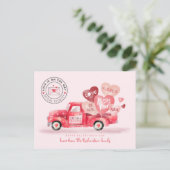 Carte Postale Livraison spéciale de Valentine Camion d'aquarelle (Debout devant)