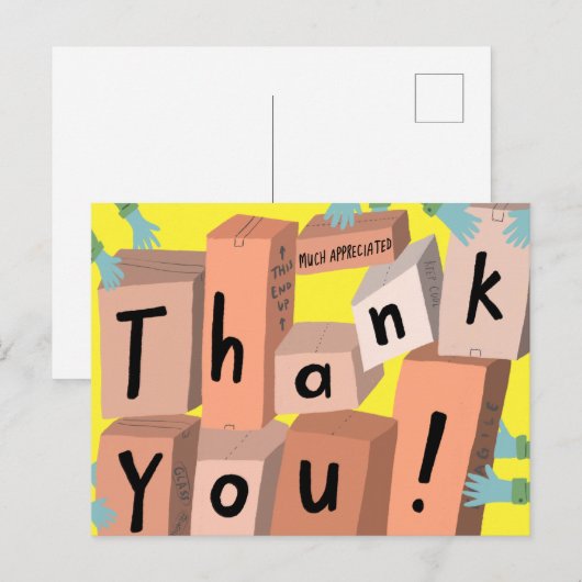 Carte Postale Livraisons de colis de commande de livraison Merci (Devant / Derrière)