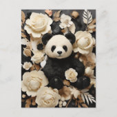 Carte Postale Livre blanc Roses & Panda Bear Valentine (Devant)